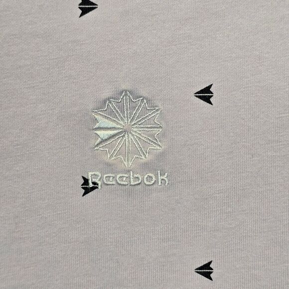 Reebok Men's Purple All Over Graphic Paper Plane Print Short Sleeve T-Shirt M - Picture 9 of 16